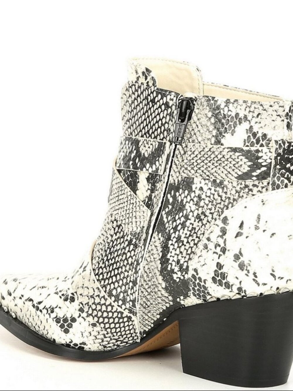 Gianni Bini Jeydda Snake Print Ankle Boots Block Heel Buckle NWT Size 6 - Picture 4 of 11